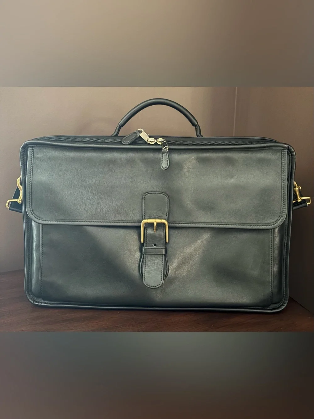 AUTHENTIC VINTAGE MENS GORGEOUS CLASSIC BLACK LEATHER COACH BRIEFCASE